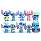 10pcs Disney Lilo Stitch Anime Figures Action Figura Keychains Pendent Ornament Dolls Collection Model Stitch Toys For Gift