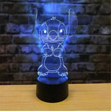 Stitch 3D Night Light Cartoon Action Figure LED Desk Lamp 7 Colors Change RBG Illusion Decorative Lamp Room Decor Kids Baby Gift