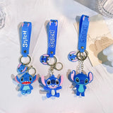 Disney Stitch Keychain Cartoon Lilo & Stitch Cute Scrump Doll Keyring Fashion Couple Bag Ornament Key Chain Pendant Gift