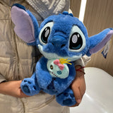 New Style  Disney Stitch with Scrump Plush Toy 25cm Anime Lilo&Stitch Sitting Stitch Soft Doll Children Toy