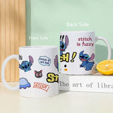 Disney Cartoon Stitch Coffee Mugs Cute Milk Mugs Creative Mugs Handle Kids Water Cup 300ML