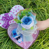 Disney Cartoon Lilo Stitch Plush Doll Toys Rose Bouquet Gift Box Stitch Flower Bouquet Home Decoration Valentine Christmas Gifts