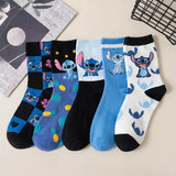 Stitch DisneyLilo & Stitch Cotton Midtube Stockings Socks Cartoon Stitch Dolls Stockings Boys Girls Warm Sleep Socks Gift