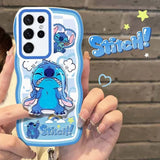 Disney Stitch Doll Phone Case for Samsung Galaxy  Back Lanyard Bracelet Protect Cover