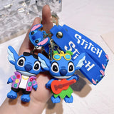 Stitch Keychains Disney Ilaveros Car Key Handbag Accessories Lilo Stitches Pink Angel Anime Keyring Christmas Gift