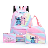 3Pcs/set Disney Lilo Stitch Student Boy Girl Schoolbag Colorful Backpack with Lunch Bag Children Teenager Cartoon School Bookbag