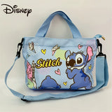 Disney Stitch Canvas Single-Layer Diagonal Backpack One-Shoulder Handle Bag with Detachable Shoulder Strap Mini Bag
