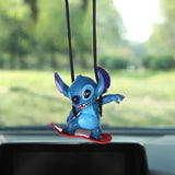 Disney Anime Movie Stitch Action Figure Model Decoration Auto Rearview Mirror Hanging Pendant Car Interior Ornaments Accessories