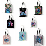Disney Stitch Tote Bags Anime Lilo and Stitch Women's Canvas Handbags 35x40cm Large Capacity Shopping Bags Girls Gifts