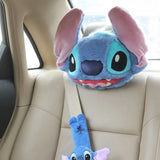 Anime Lilo and Stitch Plush Toys Stitch Cute Head Pillow Plush Car Neck Pillow Seat Belt Cover Creative Plush Car Accessories