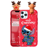 Cartoon Merry Christmas 3D Disney Stitch Doll Case For iPhone