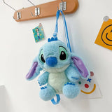 Disney Lilo & Stitch  Ins Explosion Plush Backpack Kindergarten Plush Doll Girl Holiday Gift Children's Gift Plush Doll Bag