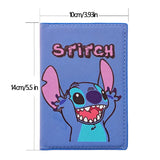 Disney Stitch Passport Cover Blue PU Leather Travel Passport Holder  Function Business Card Case with 3 card holder