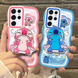 Disney Stitch Doll Phone Case for Samsung Galaxy  Back Lanyard Bracelet Protect Cover