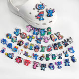 48pcs/set Cartoon Disney Stitch series Shoe Charms Croc Charms Shoe Decoration PVC Decoration