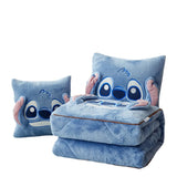 Disney Stitch Blanket Winter New Stitch  Embroidered Pillow Blanket 2-in-1 Sofa Office Nap Blanket Christmas Gift