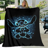Stitch Blanket Cartoon Flannel Fluffy Fleece Throw blanket Children and adult Gift Sofa Travel Camping