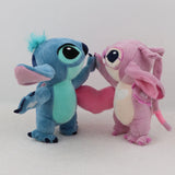 20cm Lilo and Stitch Cartoon Plush Toys Kawaii Holding Love Couple Stitch Angel Stuffed Soft Doll for Couple Girlfriend Gift