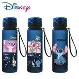 560ML Stitch Angel Cartoon Water Cup Portable Plastic Large Capacity Cartoon Figures Clear Cup Adult Outdoor Sports Water Bottle