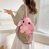 Disney Lilo & Stitch  Ins Explosion Plush Backpack Kindergarten Plush Doll Girl Holiday Gift Children's Gift Plush Doll Bag