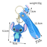 Disney Stitch Keychain Cartoon Lilo & Stitch Cute Scrump Doll Keyring Fashion Couple Bag Ornament Key Chain Pendant Gift