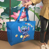 Disney Stitch 2023 New Mummy Handbag Cartoon Cute Large Capacity Canvas Travel Tote Waterproof Foldable Fashion Shopping Bag
