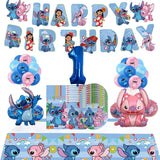 Disney Lilo&Stitch Theme Balloon Birthday Party Decorations Paper Tableware Plates Cups Napkin Banner Holiday DIY Parti Supplies